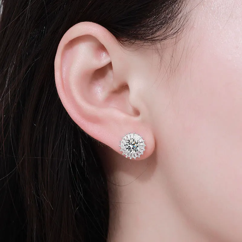 

Minimalist Earrings Women's 1CT Moissanite PT950 Platinum - Luxury earrings, layered shine, for friends gatherings