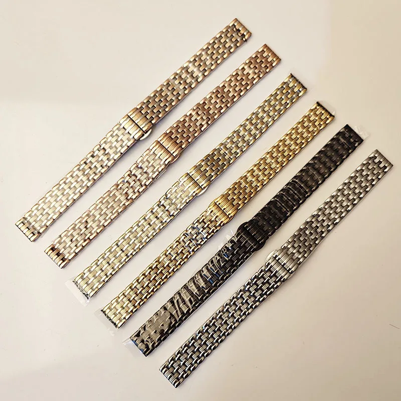 Fit La Grande Watchband Modified Exquisite Watch Strap Stainless Steel with Bracelet Butterrfly Buckle 14mm 16mm 18mm 20mm 22mm