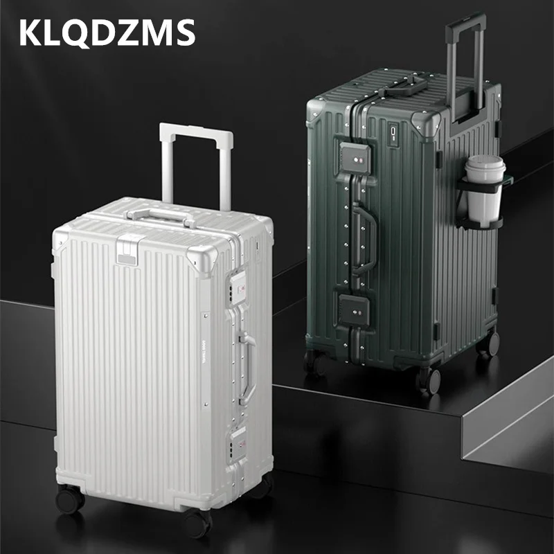 

KLQDZMS Высококачественный чемодан 24 "26" 28 "30 дюймов Мужские сумки на колесиках большого размера Женский чемодан на колесиках большой вместительности