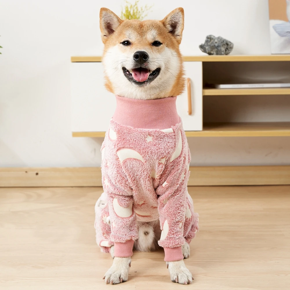 Pet Dog Clothes Comfy Velvet Winter Pajamas Coat Jumpsuit Chihuahua Soft Onesie for Boys Girls Puppy Jumpsuit Cat Clothes