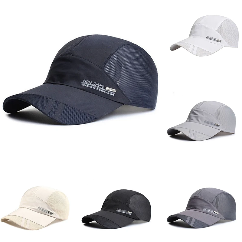 Quick Dry Breathable Men Baseball Cap Outdoor Golf Fishing Sun Hat Summer Adjustable Man Sports Running Visor Caps