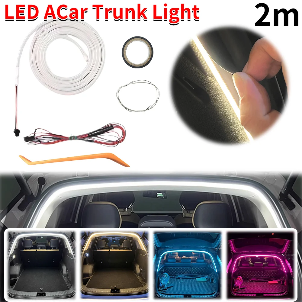 LED السيارات الاستشعار الذيل شرائط مصباح ذاتية اللصق سيارة جذع المحيطة الإضاءة قطاع متعددة الوظائف لسيارة سيدان SUV هاتشباك لاقط #1