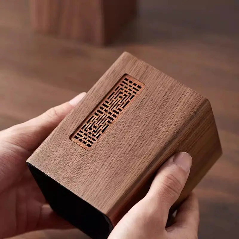 Chinese Calligraphy Wooden Pen Holder Multifunctional Portable Design Desktop Storage Box for Office Use Creative Gifts Art Tool