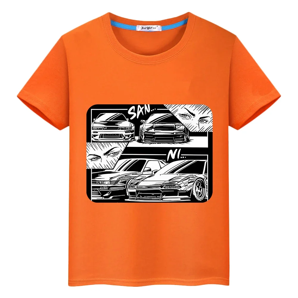 JDM Manga MK 100% Algodão T-Shirt, Impressão de Manga Curta, Meninos orgulho Tshirt, Anime Carro Japonês T Shirt, One Piece Crianças Roupas, Meninas Roupas, Y2K