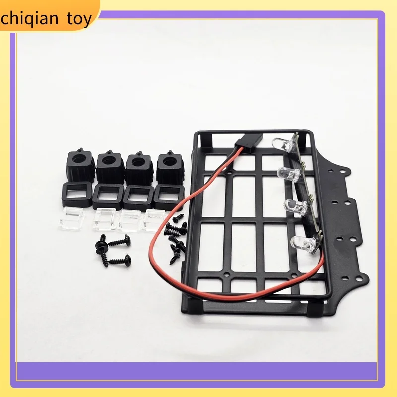 

Mangniu MN82 pickup truck metal luggage rack with lights RC model upgrade accessories simulation roof rack with four lights