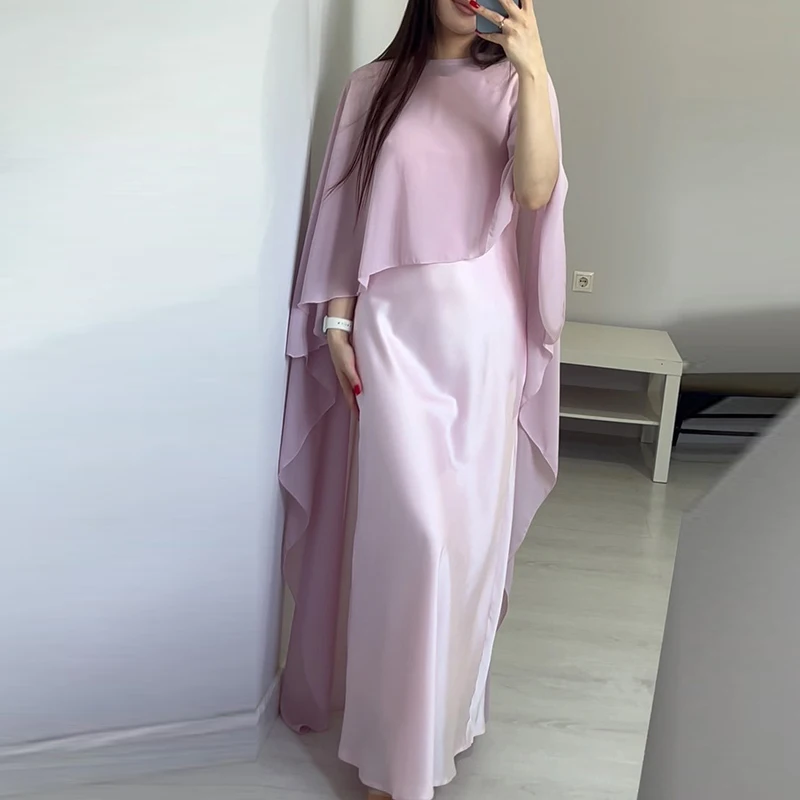 2025 Fashion Multi-color Slim Long Dress Party Outfit New Spring Casual Banquet Suit Elegant O Neck Shawl Women\'s Two Piece Set