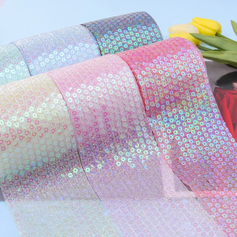 Tulle Roll 10 Yards Sequin Ribbon Tutu Fabric Wedding Decoration Organza Laser DIY Crafts Birthday Party Supplies