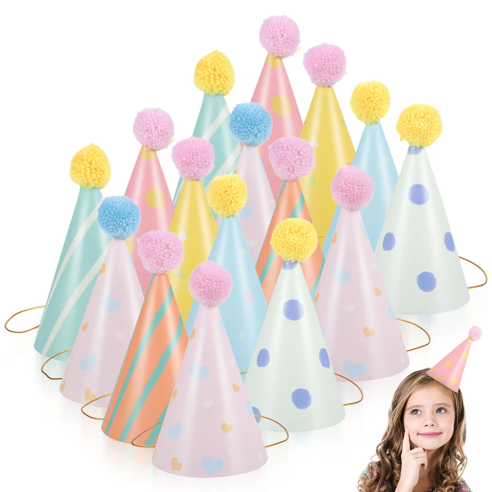 

16 Pcs Clothing Birthday Hat Child Grad Cap Tassel Paper Graduation Photo Booth Props