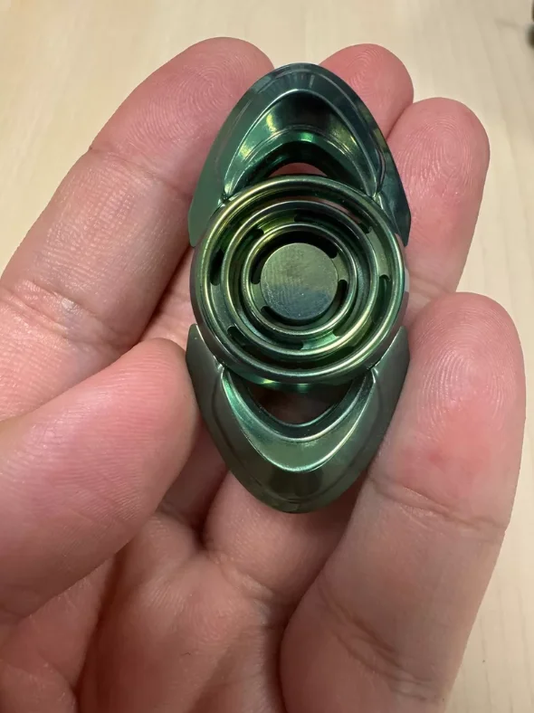 X Studio Phantom Shadow Zirconium Green Sandblasted Stainless Steel Wormhole Black Hole EDC Fidget Spinner Juguete Antiestrés