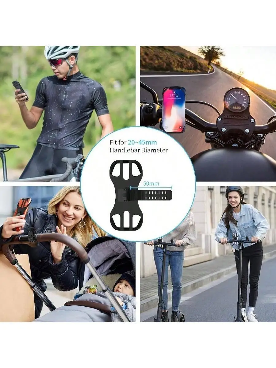 Detachable Bike Phone Holder, Universal Motorcycle Cell Phone Mount, 360 Rotatable Adjustable Bike Phone Mount Compatible 4 - view 5