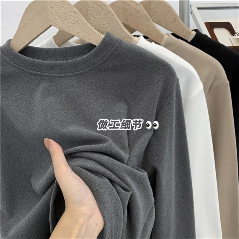 Long Sleeve T-Shirts Womens Casual Korean Cotton Tops With Ruffled Hem Lace Trim And Harajuku Stripes For Autumn Streetwear