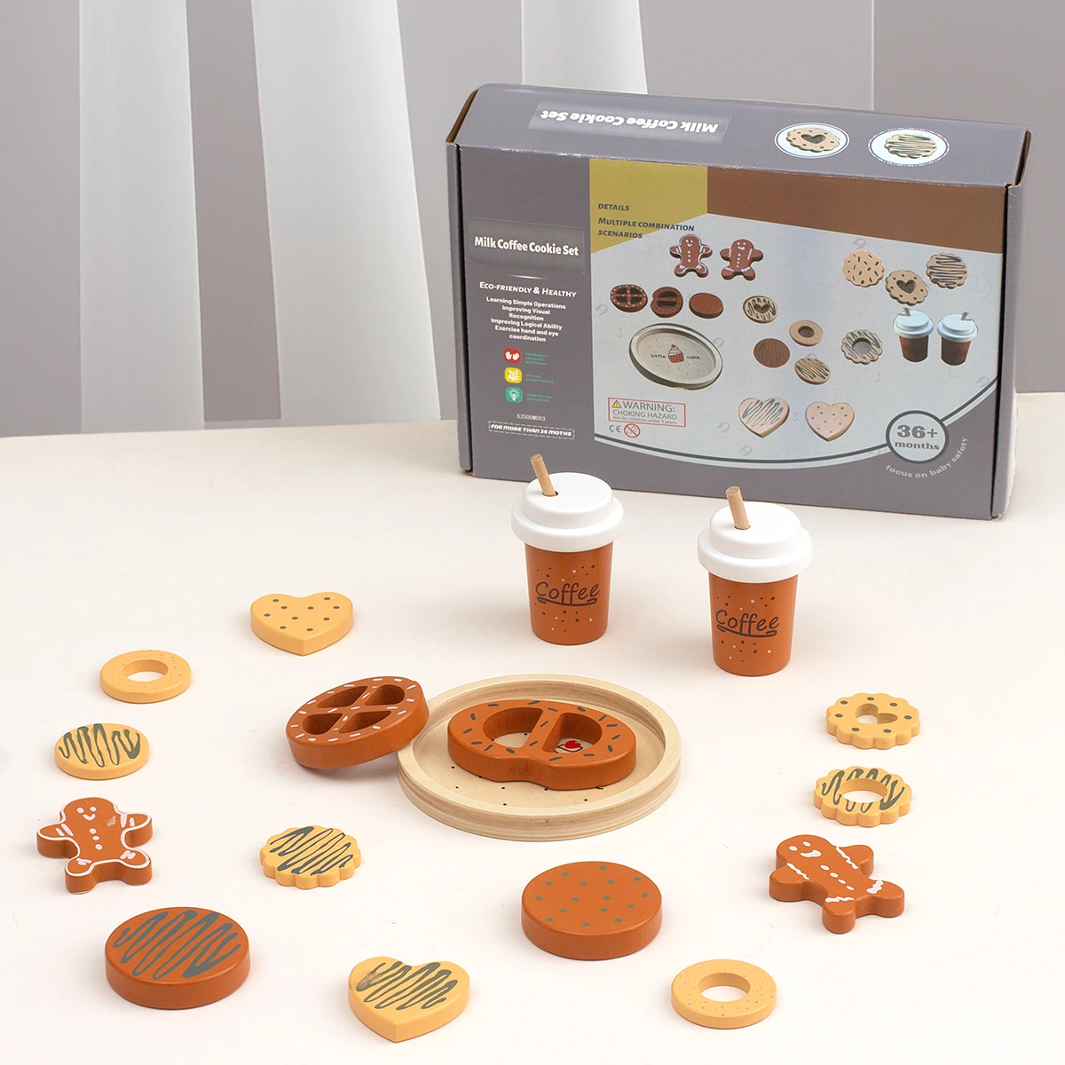 Juego de galletas de madera para niños, accesorios de cocina, juguetes de comida, juego de simulación, regalo para hornear, juguetes de aprendizaje para niños pequeños