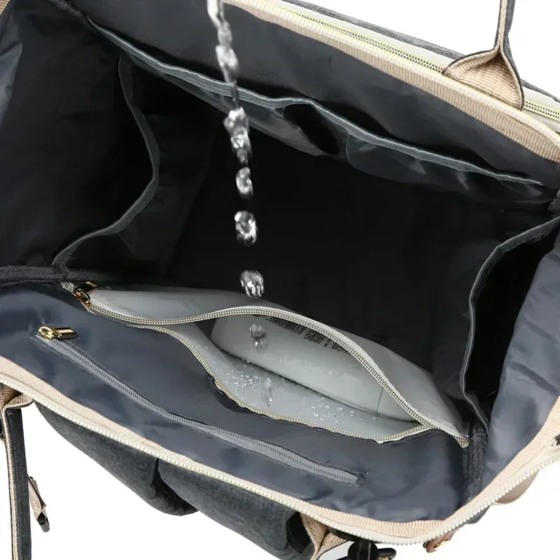 Bolsa de pañales con USB para mamá, cuidado del bebé, mochila para mamá de gran capacidad, bolsas húmedas de maternidad, mochila impermeable para pañales para bebés embarazadas