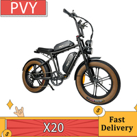 PVY X20 Electric Bike 1000W Motor 48V 15Ah Dual-battery 20*4.0'' Fat Tire 50km/h Max Speed 200km Max Range Hydraulic Disc Brake