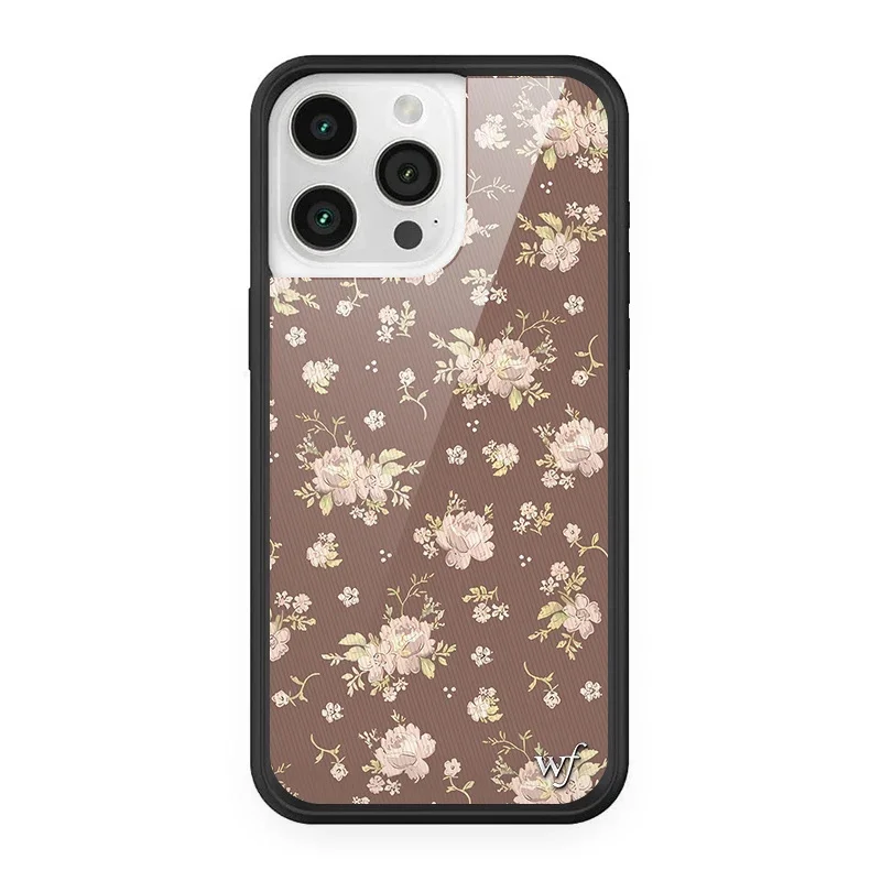 Wildflower 3D Rose Flowers Shockproof Phone Case For iPhone 13 14 15 Pro Max 12 16Pro WF Hot Korean Flowers Hard Anti-Fall Cover