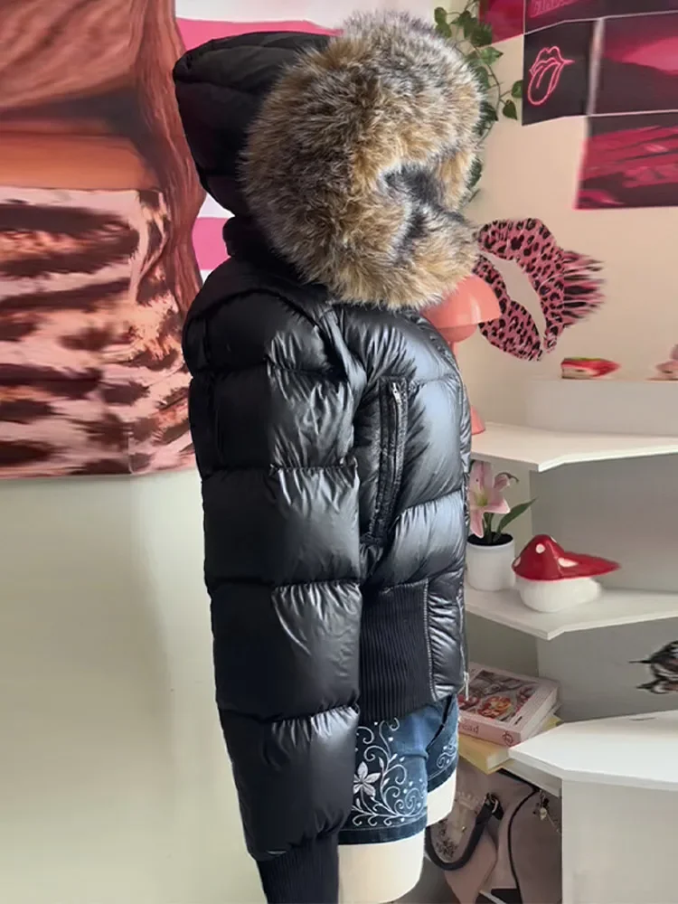 سليم صالح المرأة الخريف والشتاء عنوان سترة قطن ملحومة فو الفراء طوق سترة طويلة الأكمام انفصال 2025 سترة جديدة