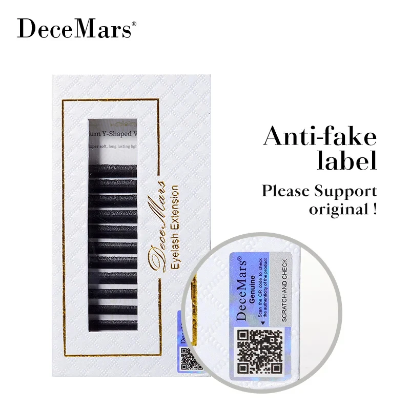 DeceMars Y-Shape Black Eyelash Extension Two Tip Lashes D Curl 11MM