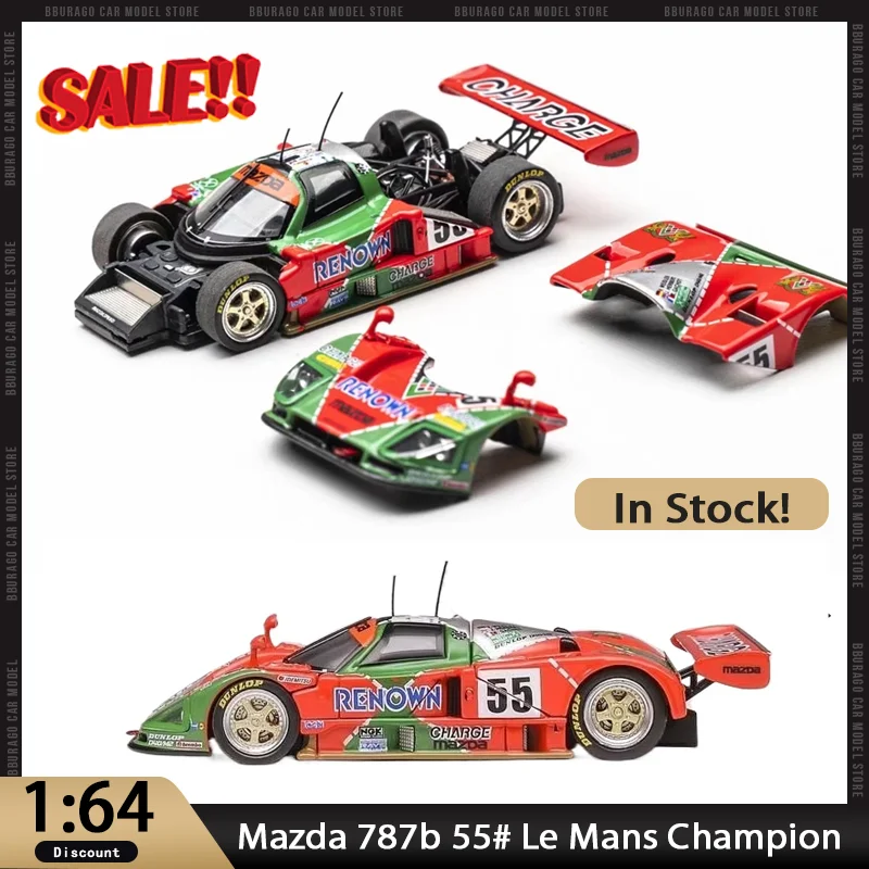 

New In Stock Motorhelix 1:64 Mazda 787b 55# Le Mans Champion All On Car Alloy Miniature Diecast Mazda Ornaments Custom Toys Kid