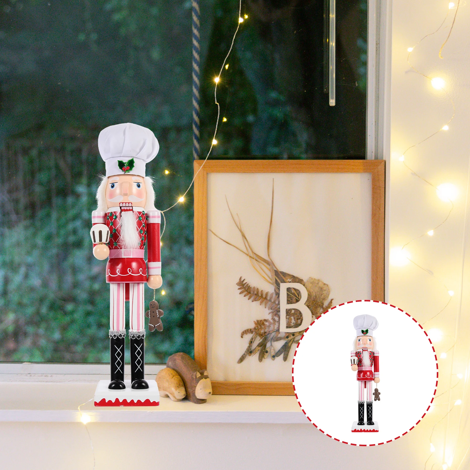 

1pc Wooden Nutcracker Ornament Xmas Christmas Decoration Desktop Craft Party Supplies Festive Holiday Home Wedding Gift Cartoon