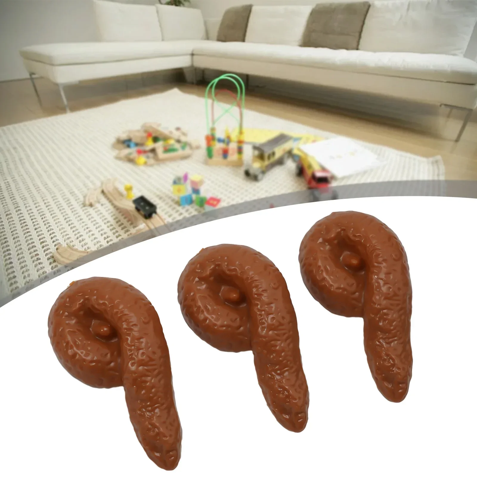 Kit de caca realista de entretenimiento, caca falsa de plástico EVA creativa, juegos divertidos, regalo, 3 uds., juguetes de pieza de malafacción de broma