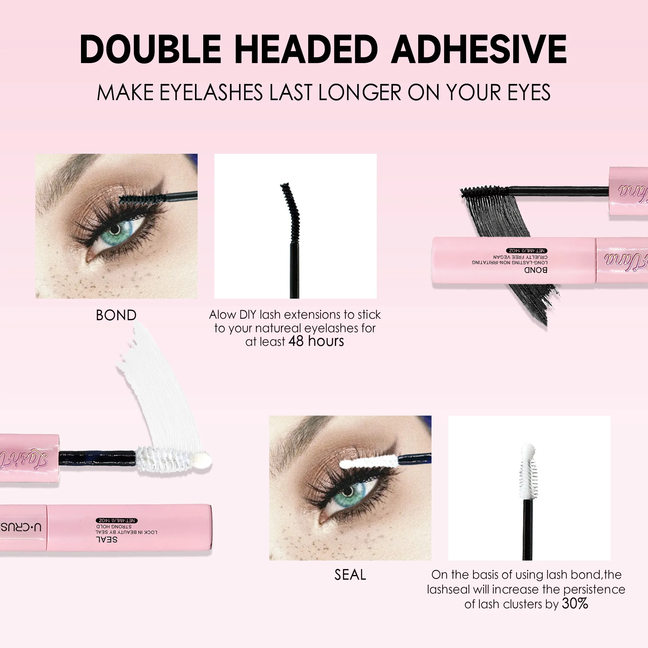 Lash Bond and Seal 8ml Individual Lashes Glue and Seal Super Strong Hold Lash Extension and Lash Glue Remover 5ml Tweezers Kit