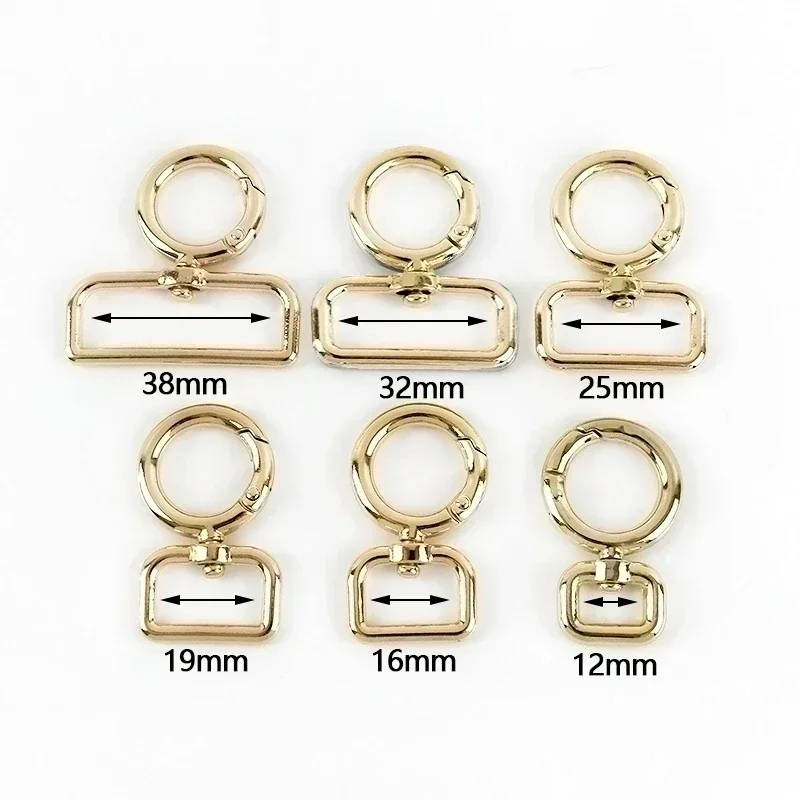 5/10/20Pcs 19/25/32/38mm Carabiner Metal Buckles Spring Snap Ring Keyring Hook Dog Collar Lobster Clamp Handbag Clasp Accesories