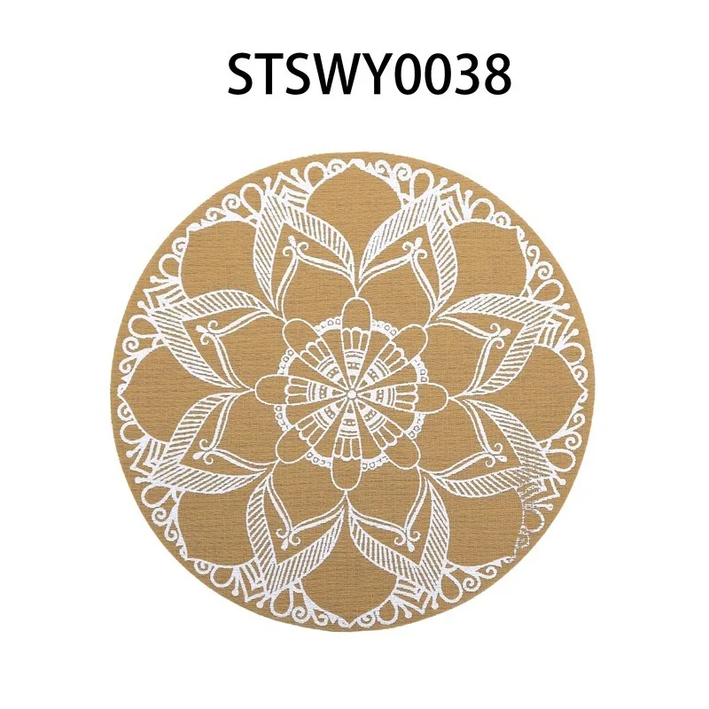 1PCS Round Cotton Linen Placemats 38cm Heat Resistant and Anti-skidding Dish Mat Pads Table Protector Kitchen Tableware Pad