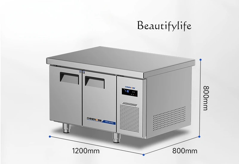 Refrigerated workbench Freezer Commercial refrigerator Stainless steel chopping cabinet