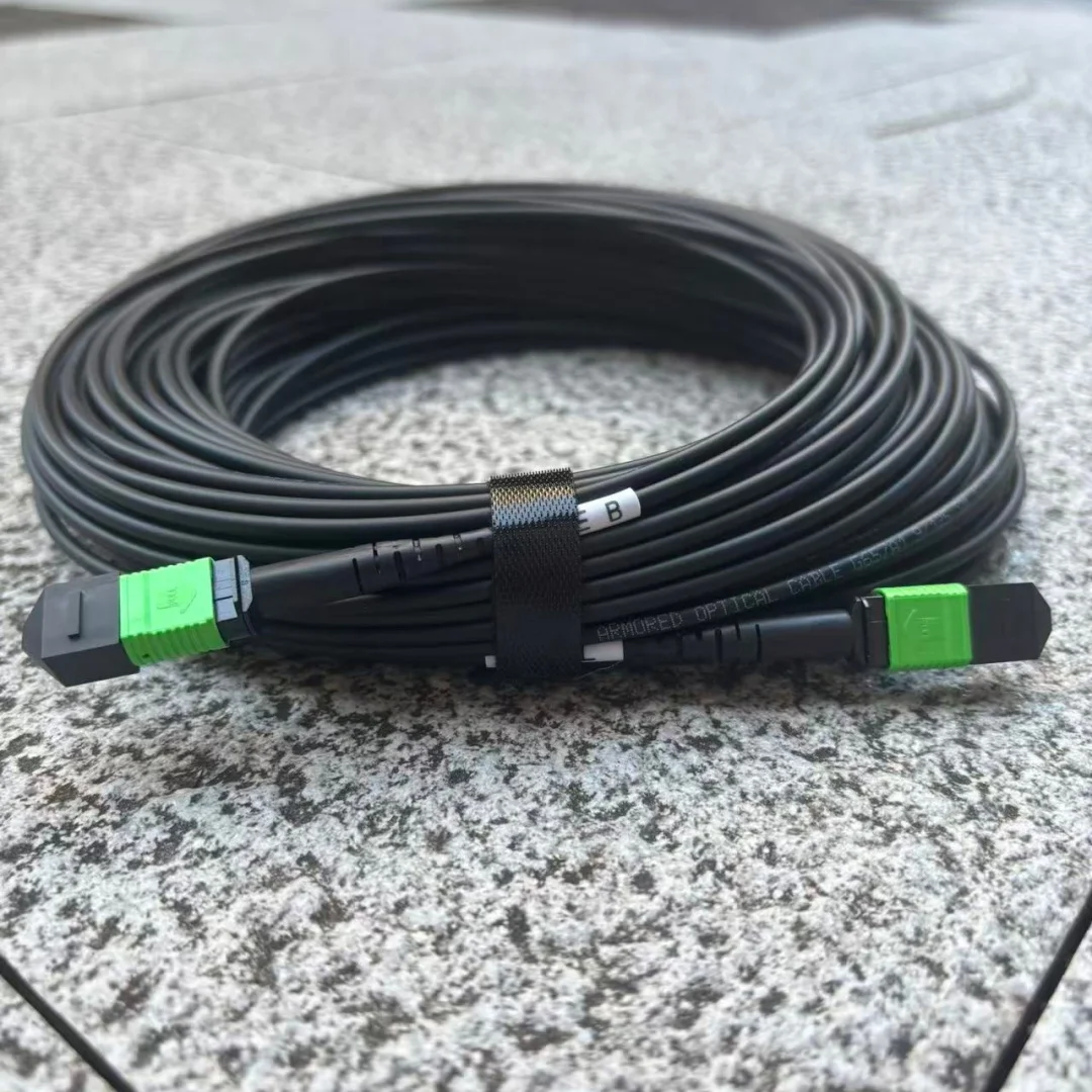 MTP Armored patch cord 8 cores MPO APC LSZH 40-120m 80m 50m 100m singlemode 8C TYPE A SM 8 fibers optical fibre jumper outdoor