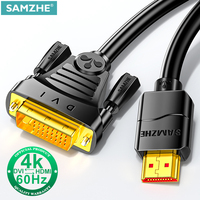 SAMZHE 1080P 4K HDMI-Compatible To DVI Cable HD Converter Adapter For Xbox PS4 TV Box Projector Monitor DVI To HDMI Cable
