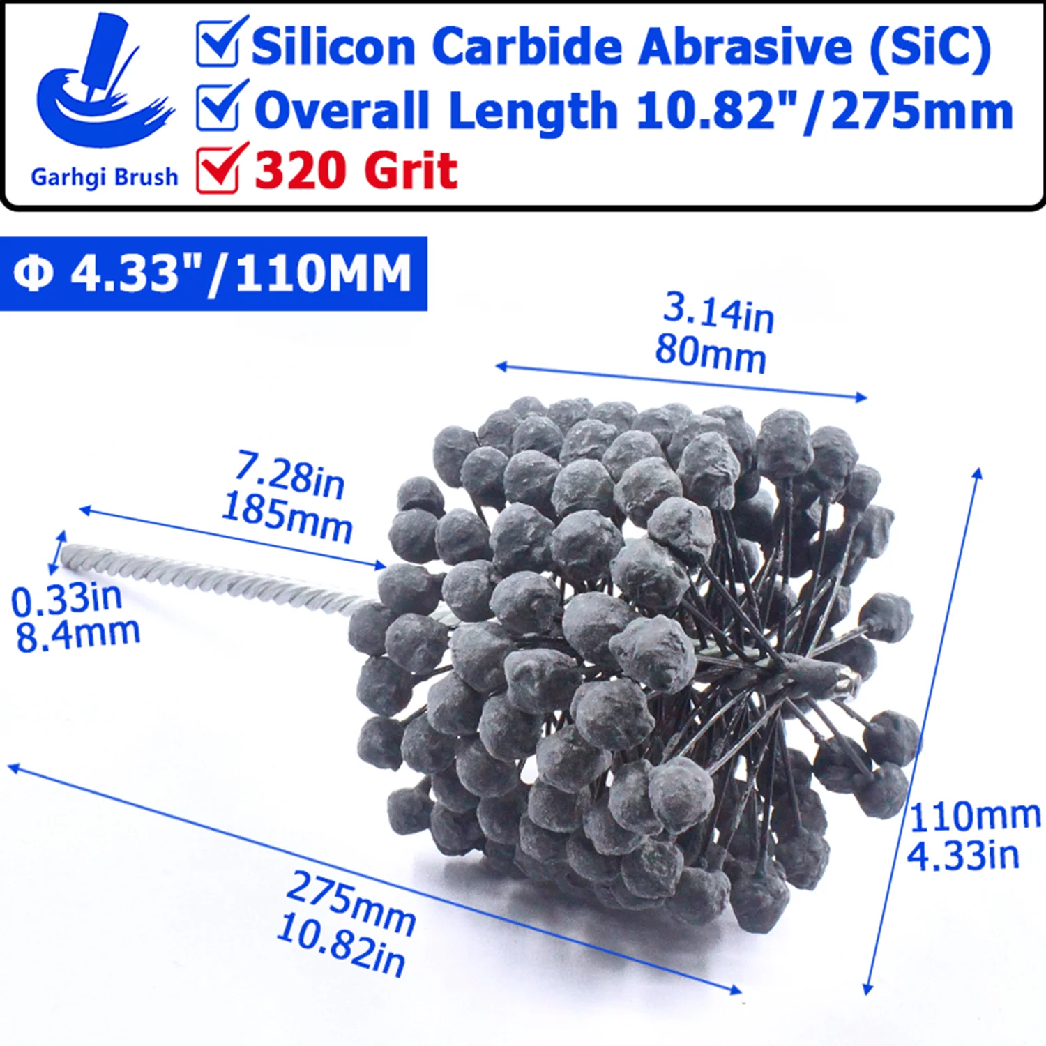 320Grit Zylinder Hone Ball Pinsel Werkzeug Siliziumkarbid Metall Motor Ventilführungen Entgraten Carbon Entfernung Crosshatching Polieren