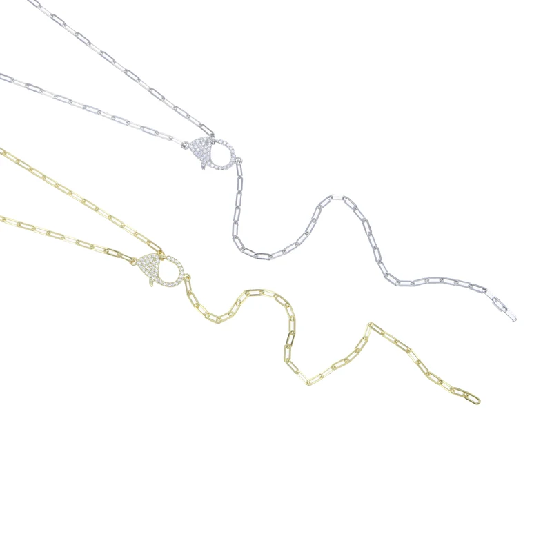 جديد 925 فضة مفتوحة ربط سلسلة الذهب Vermail الوهق Y على شكل قلادة للنساء سلسلة سحر جراد البحر #4