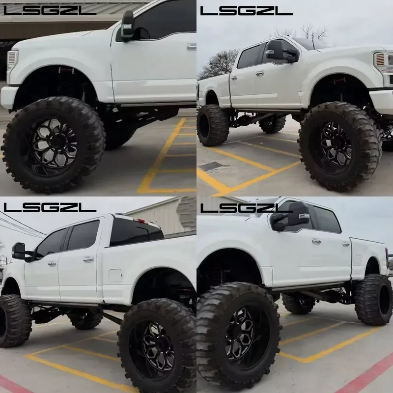 i LSGZL Custom Black Deep Dish Wheels 20x10 22x12 22x14 24x12 24x14 Offroad Wheels 6x139.7 6x5.5 8x6.5 8x180 10x225 for Truck