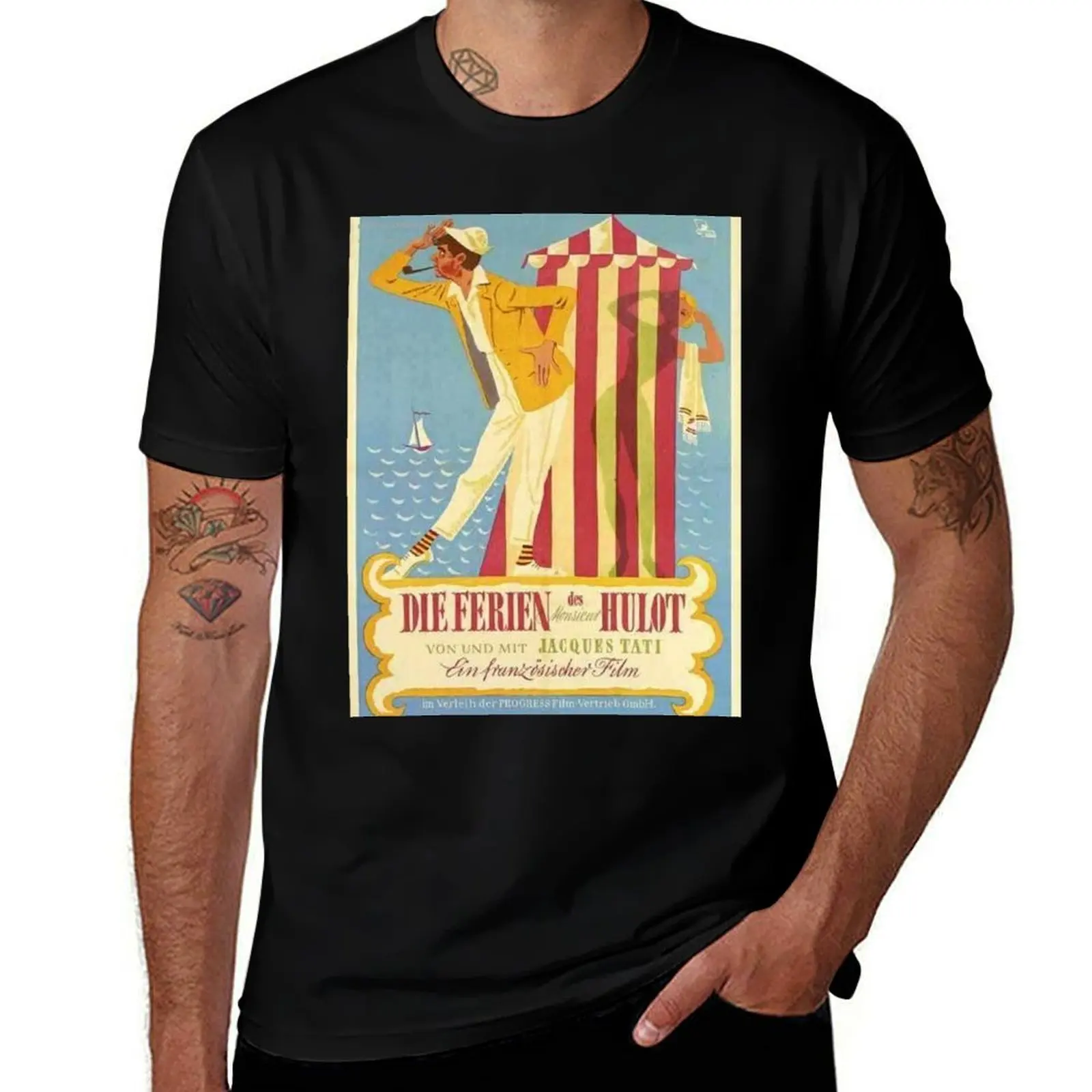 

Monsieur Hulot's Holiday - Les Vacances de M. Hulot by Jacques Tati T-Shirt cheap stuff tees tops t shirts for men