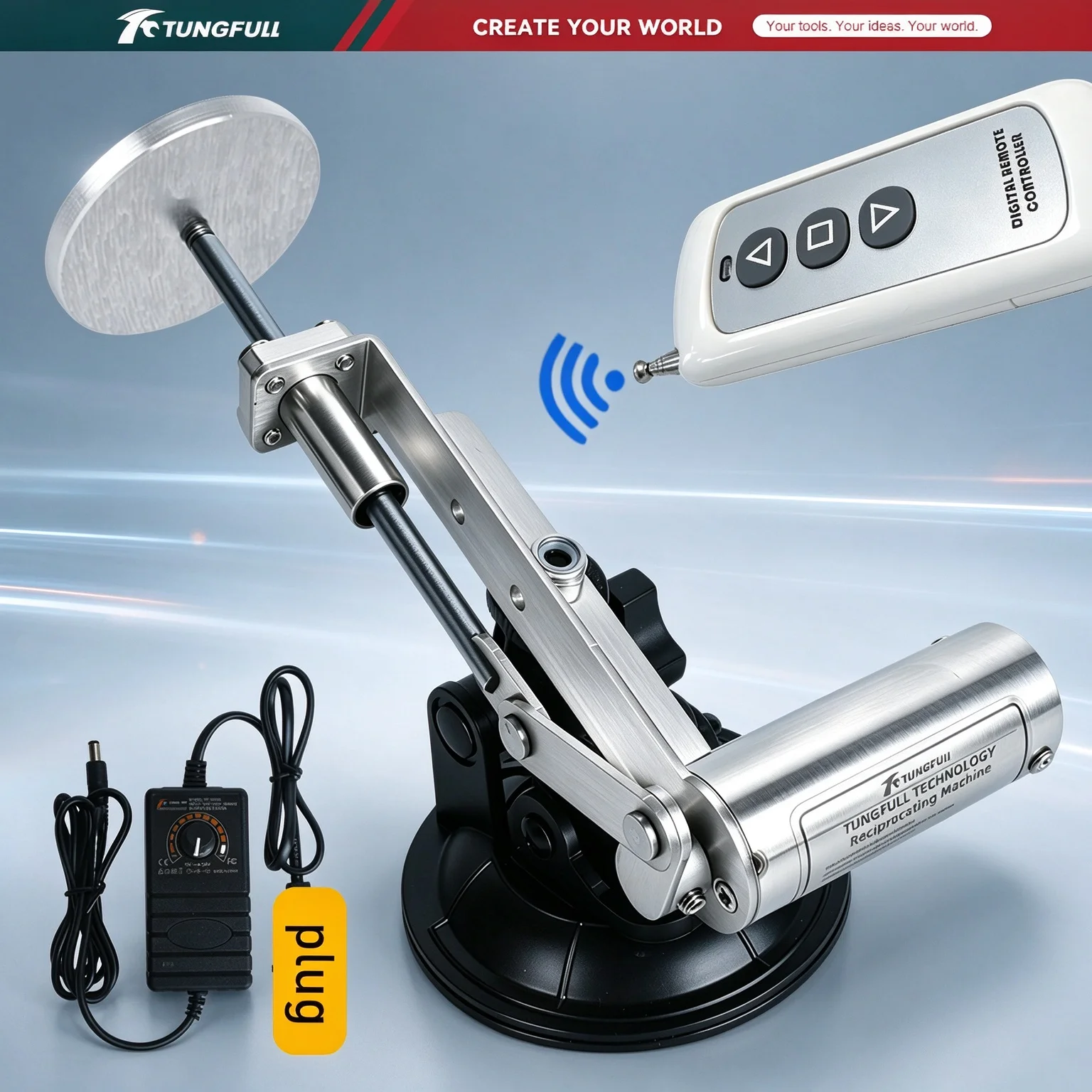 TUNGFULL 39mm/45mm Stroke Mini Telescopic Linear Actuator with Remote Control DC 3-24V Reciprocating Motor Adjustable Speed