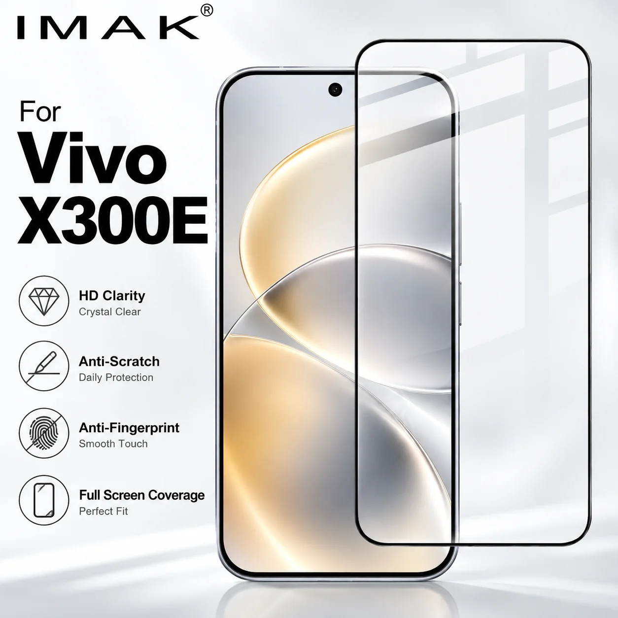Tempered Glass For Vivo X300E 5G Support Fingerprint Protector Film 9H Hardness Anti Scratch FM0003