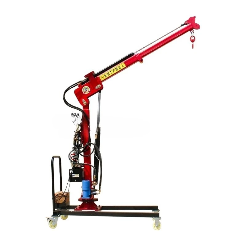 

Automatic hydraulic mobile crane Small electric hoist Vehicle-mounted rotary lifting 1 ton 2 tons household crane