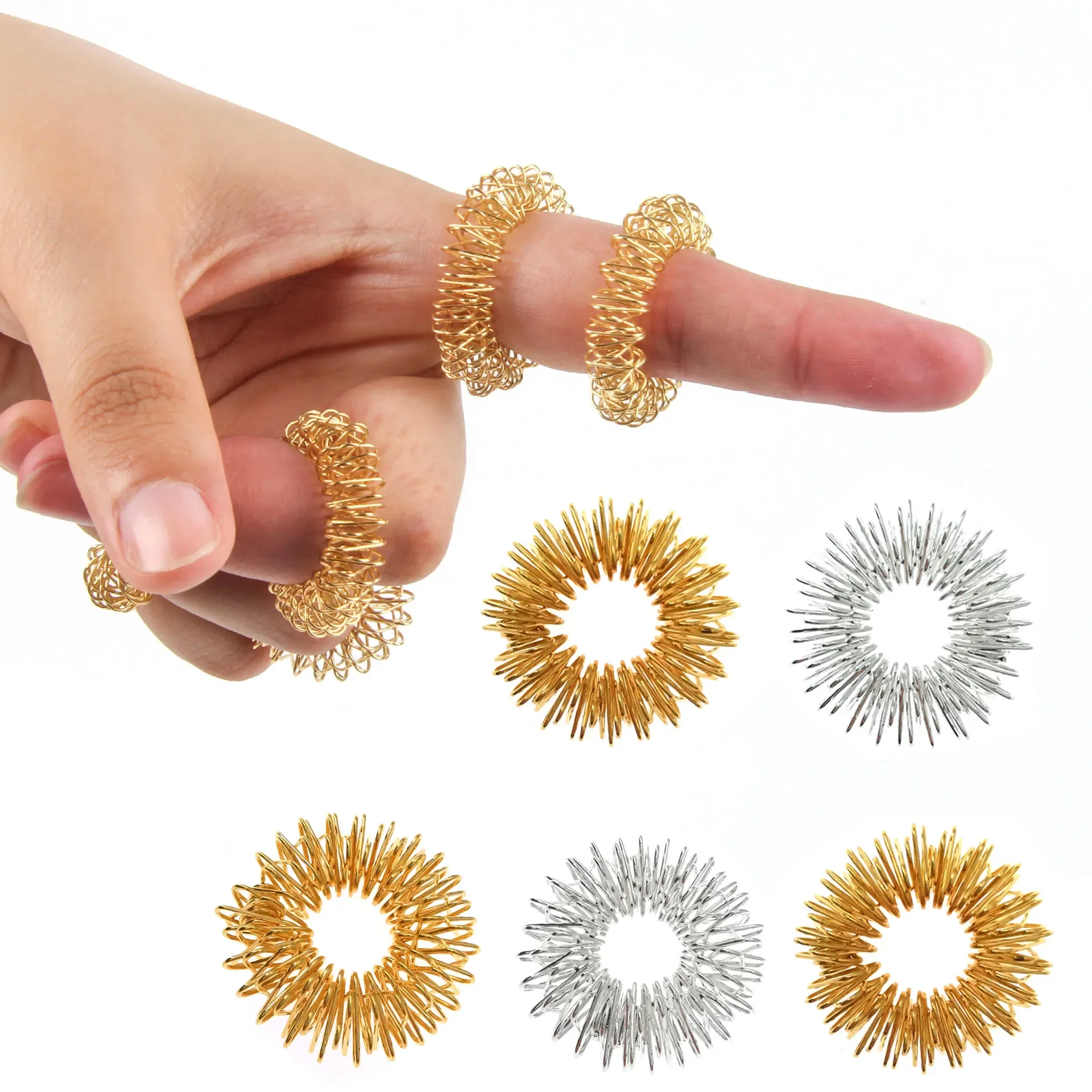

5pcs/Lot Finger Massage Ring Acupuncture Ring Health Care Body Massager Relax Hand Massage Tool