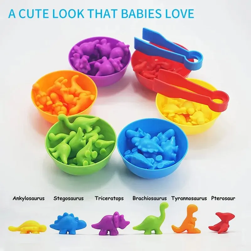 Regenboog Telling Zeedieren Dinosaurus Vroege Educatie Speelgoed Aanimal Cognitie Montessori Wiskunde Onderwezen Kleuterschool Spel