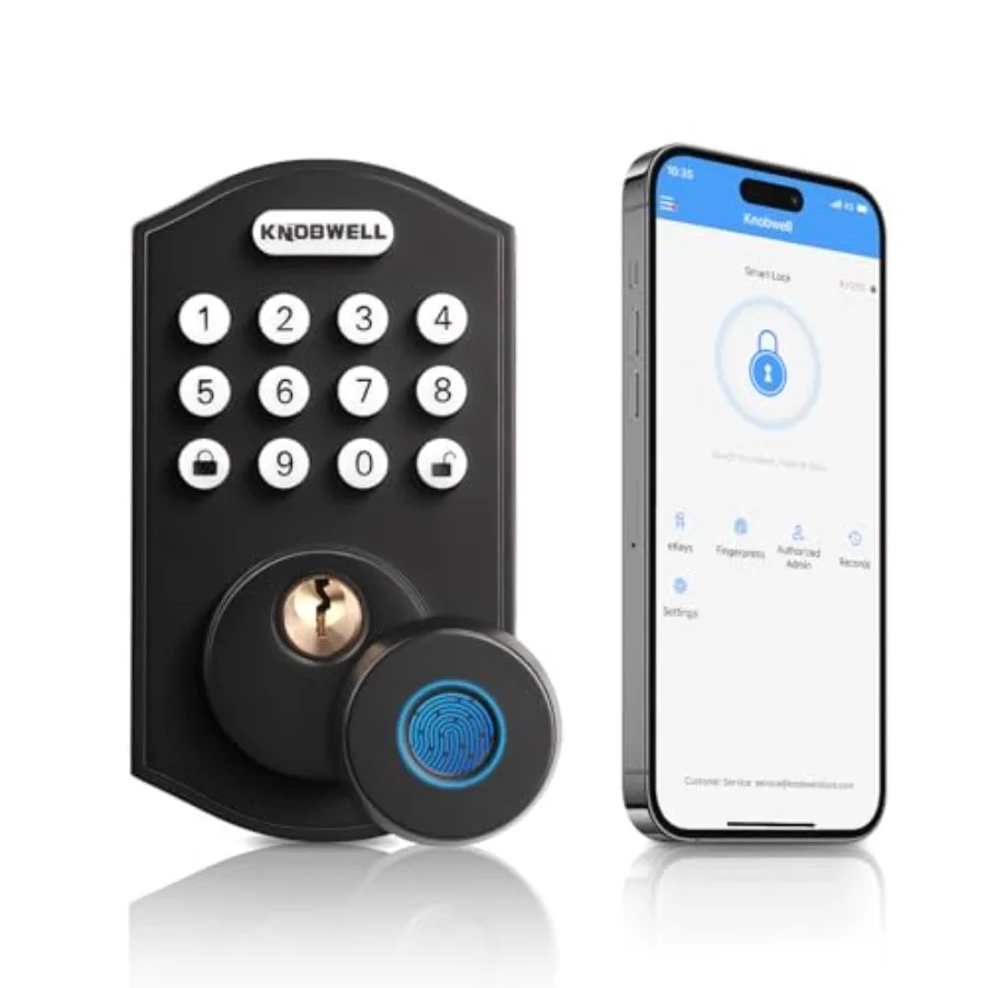 

Умный дверной замок с отпечатком пальца и кодовой панелью, без ключа, для входной двери - Автоматическая блокировка - Простая установка - Матовый