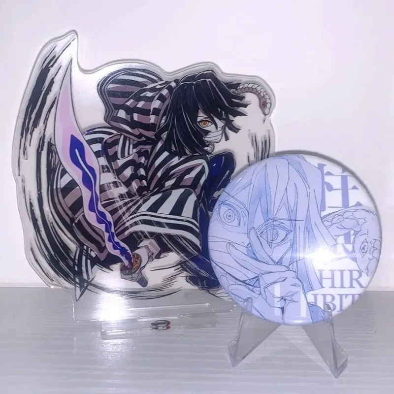 New Iguro Obanai Acrylic Stand Figure Badge Demon Slayer: Kimetsu No Yaiba Anime Peripheral Creativity Desktop Ornament A Set