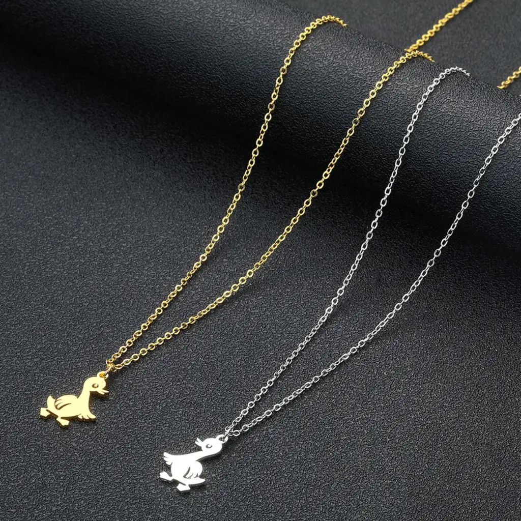 Kinitial Janeiro Donald Duck Pendant Necklace Anime Laser Stainless Steel Ugly Duckling Necklace Men Ladies Necklace Wholesale