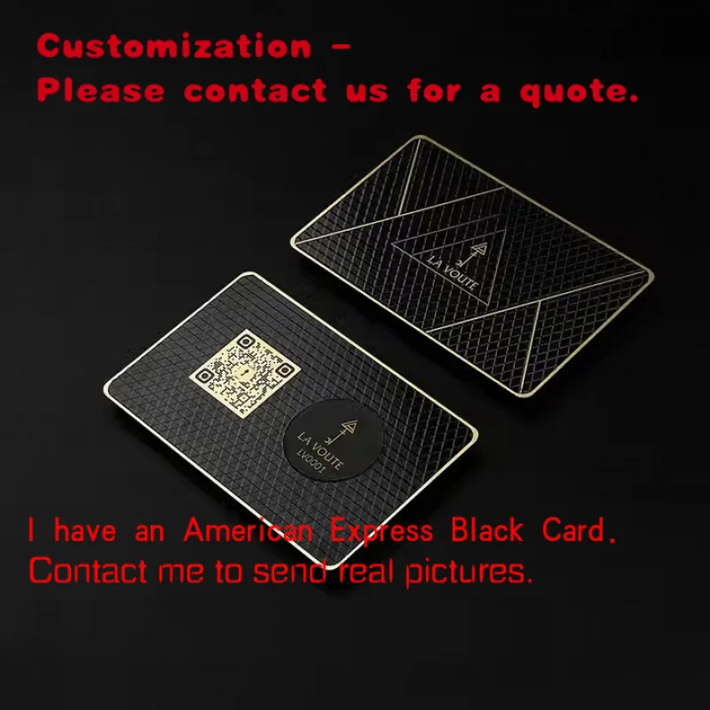 

custom.CR80 NFC Matte Black Card Laser Engraved Stainless Steel RFID Chip Custom VIP Metal NFC Business Card