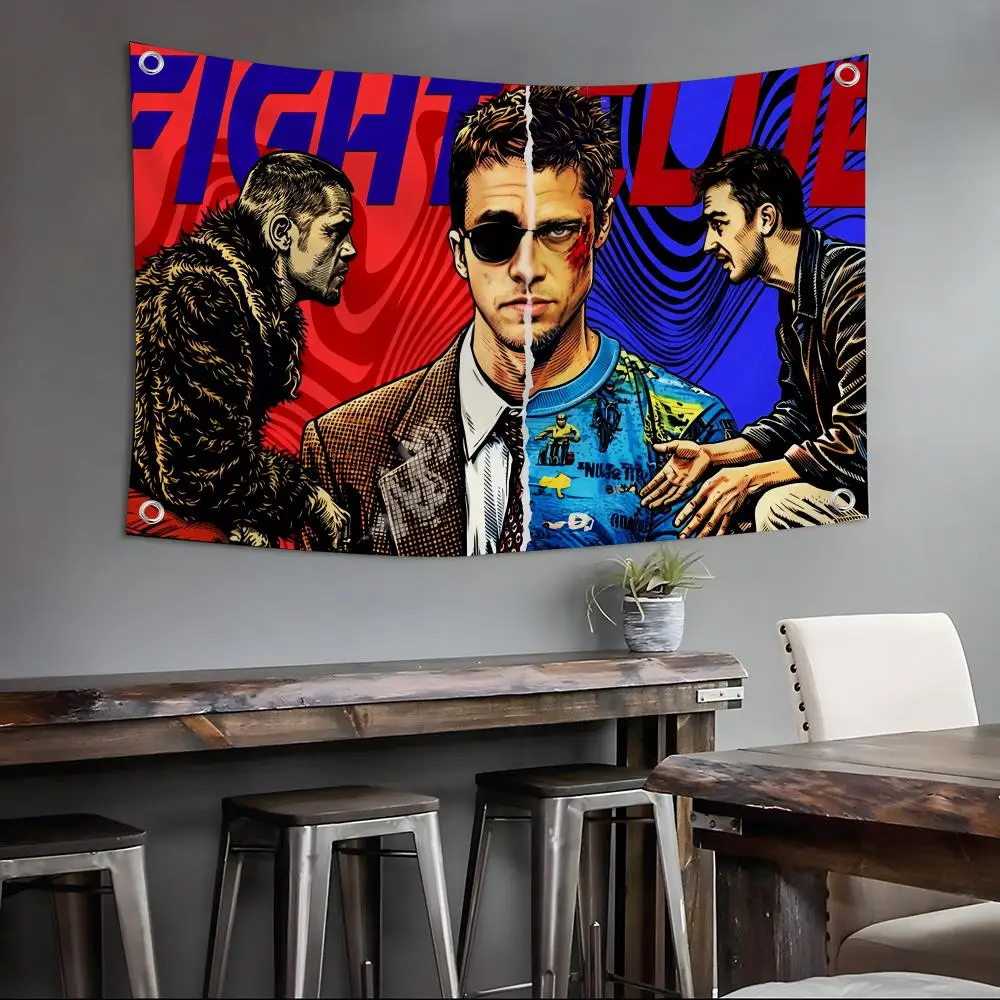 Movie F-Fight Club Flags Wall Art Backdrop: Camping Outdoor Garden Bedroom Party Decor Family Gifts
