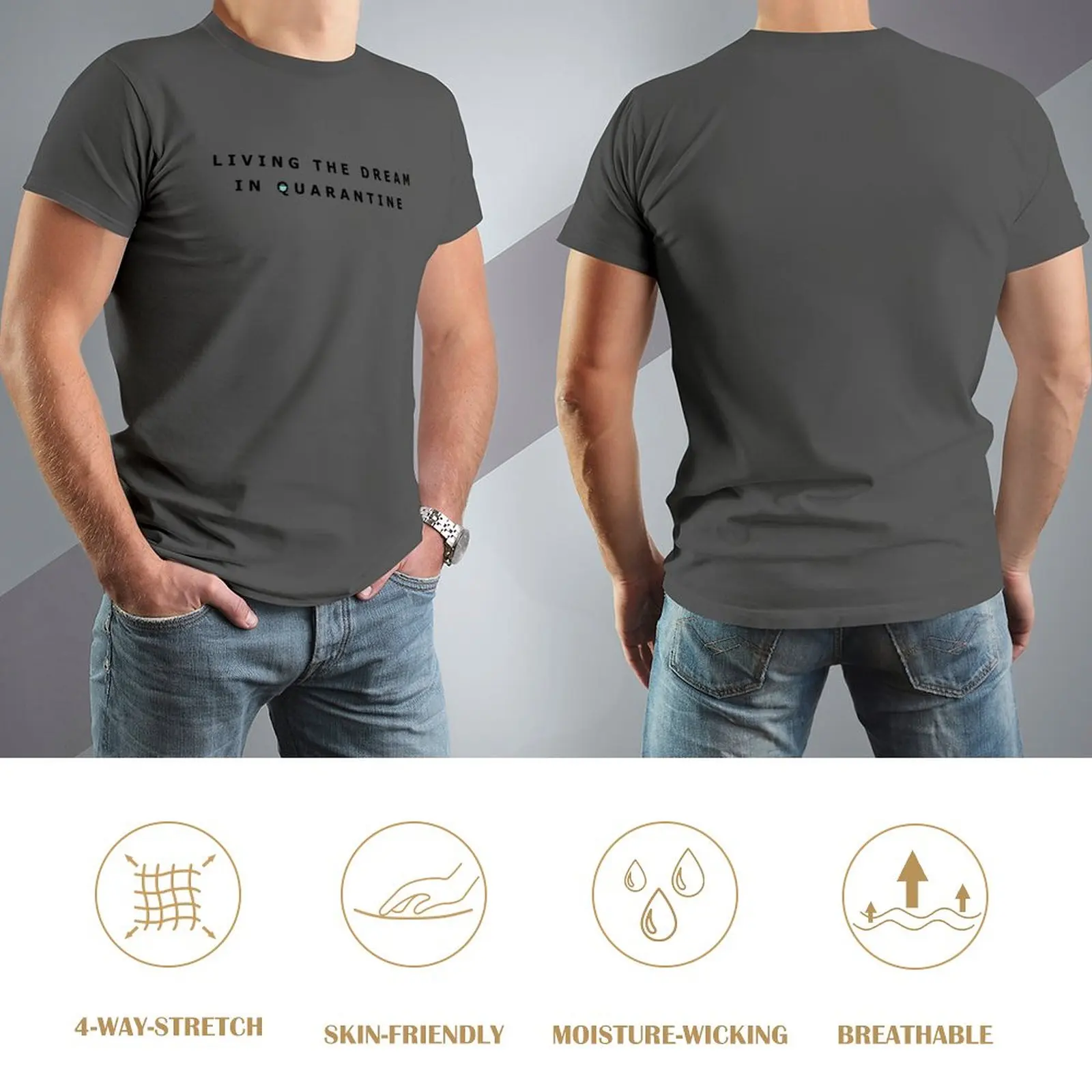 Living the Dream in Quarantine T-Shirt cute tops blank t shirts man clothes T-shirt for a boy mens plain t shirts