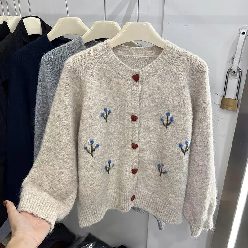 Frauen Elegante Casual Trendy Lose Breasted Langarm Einfache Gestrickte Pullover Strickjacken Herbst Winter Weibliche Kleidung Mäntel