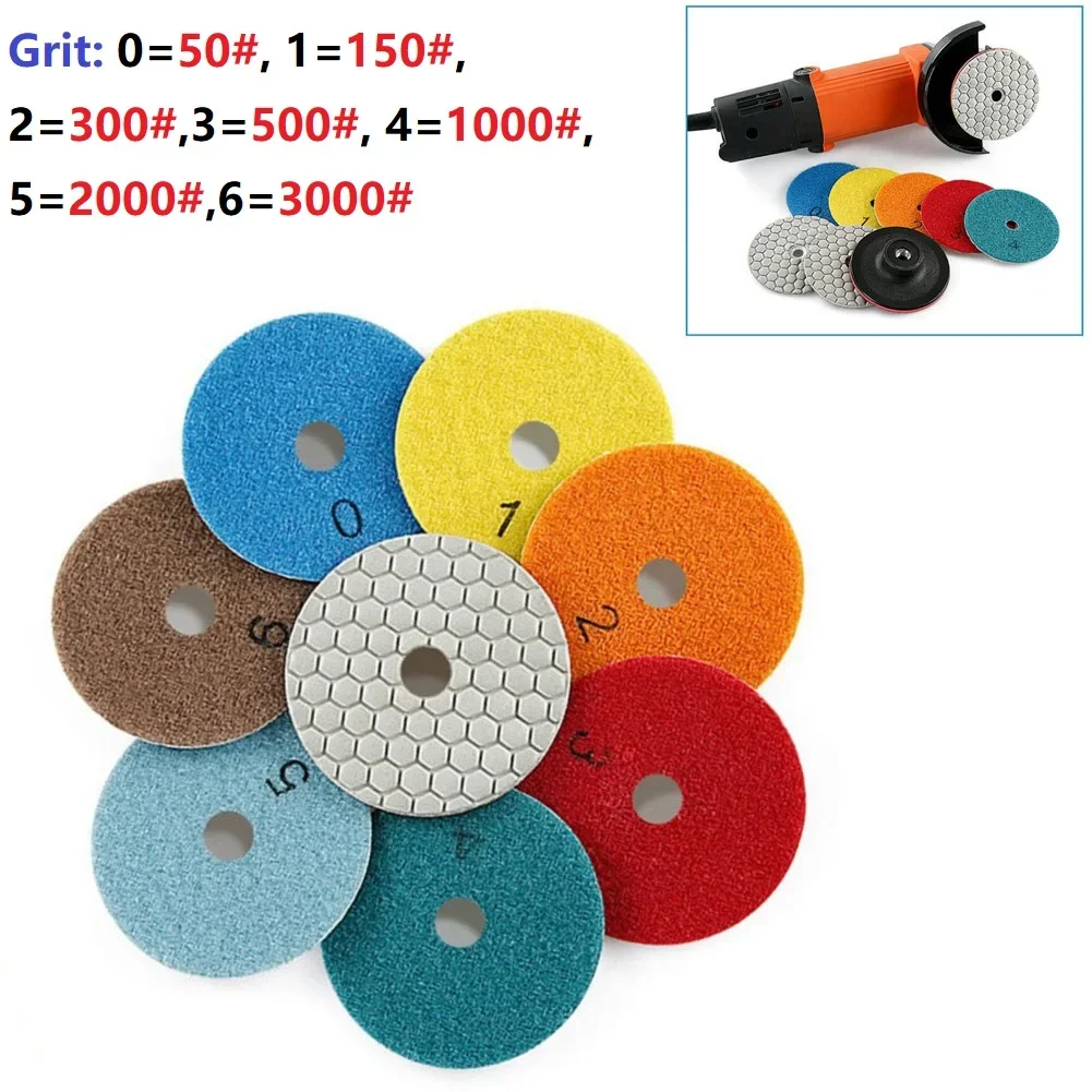 3 Inch Dry/Wet Diamond Polishing Pads Flexible Grinding Discs For Granite Marble Concrete Stone Sanding Discs Grinding