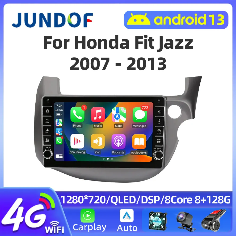 

2 DIN Android 12 4G Carplay DSP Car Radio For HONDA FIT JAZZ 2007-2013 Car Multimedia Video Player Navigation GPS NO 2Din DVD