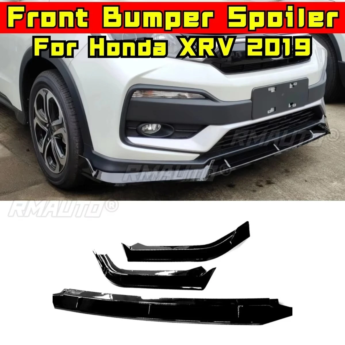 

Car Front Bumper Lip Diffuser Spoiler Glossy Black Modification Part for Honda XRV 2019 Bumper Protector Car Accessories