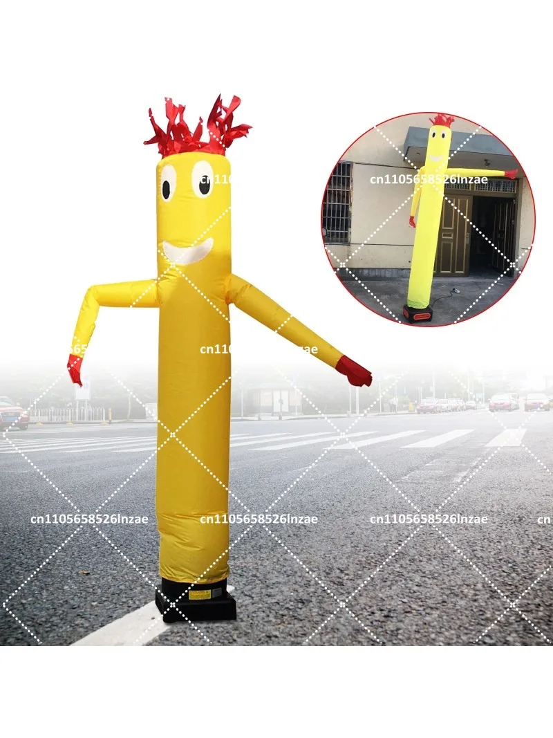 10ft Inflatable Dancing Tube Man with Waving Arms for Advertisement, Yellow Air Puppet Promotional Display